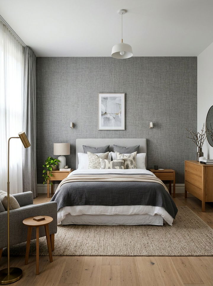 Textured Gray Wallpaper Bedroom - 30 contemporary gray bedroom ideas