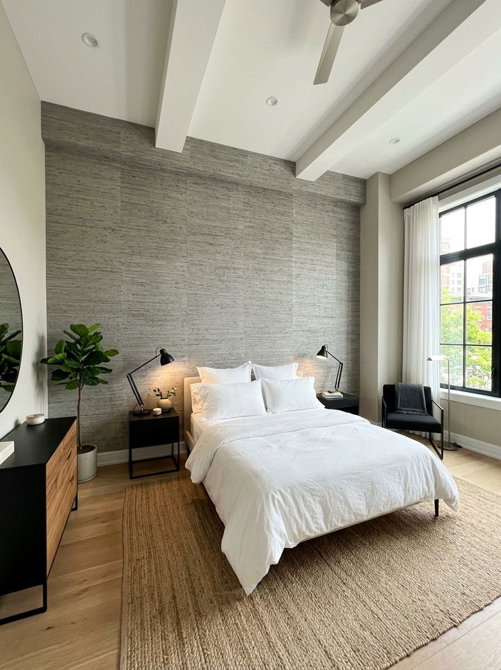 Textured Grey Wallpaper Bedroom - 30 grey bedroom decor ideas