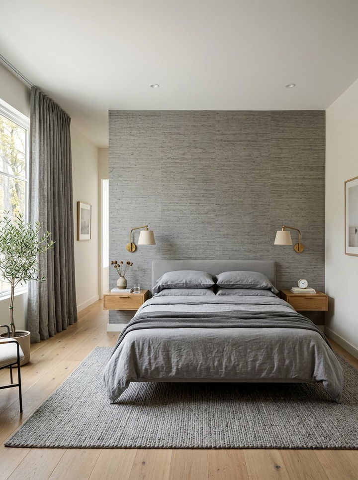 Textured Grey Wallpaper Bedroom - 30 grey bedroom ideas