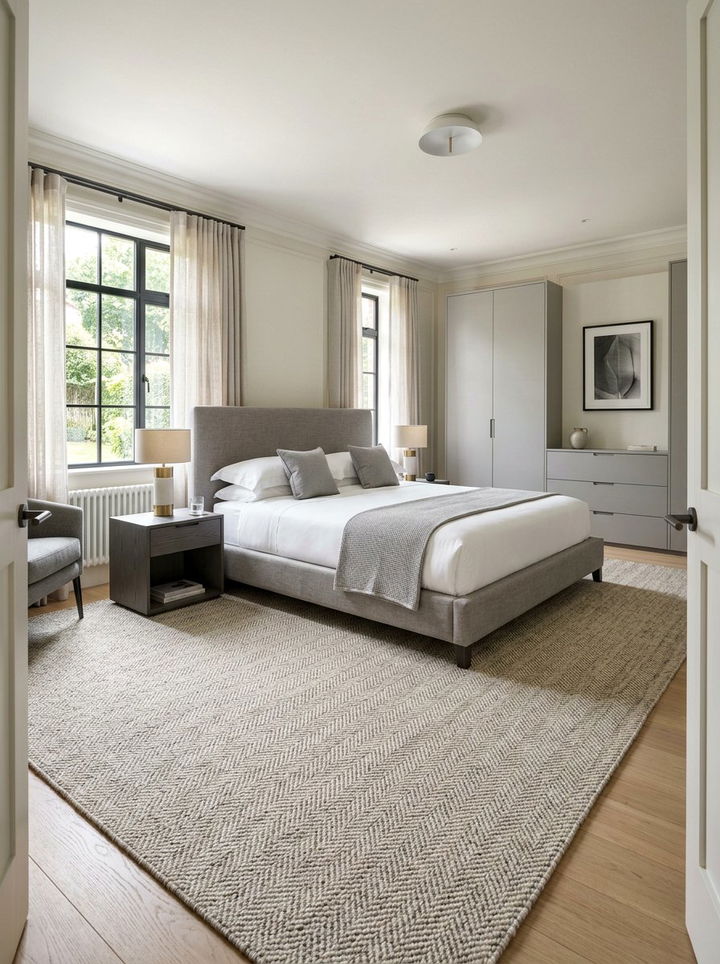 Textured Herringbone Rug - 30 bedroom rug ideas