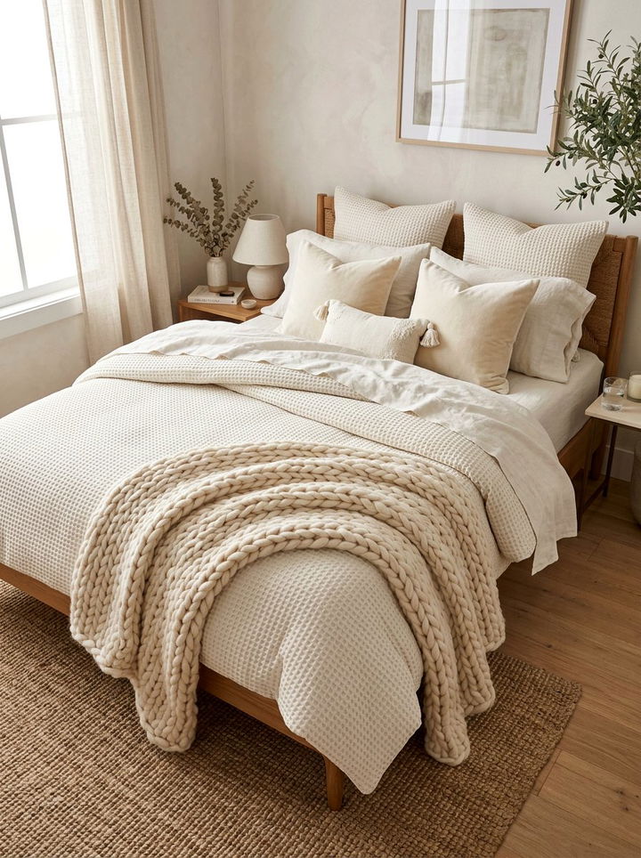 Textured Off White Bedding - 30 off white bedroom ideas