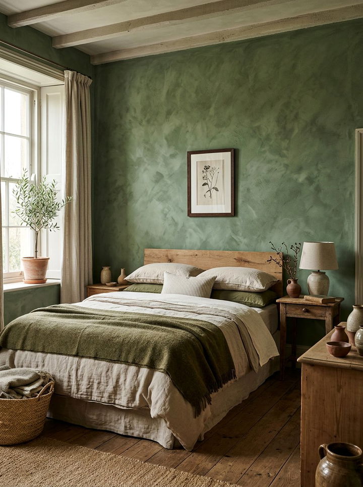 Textured Sage Green Bedroom - 30 sage green accent wall bedroom