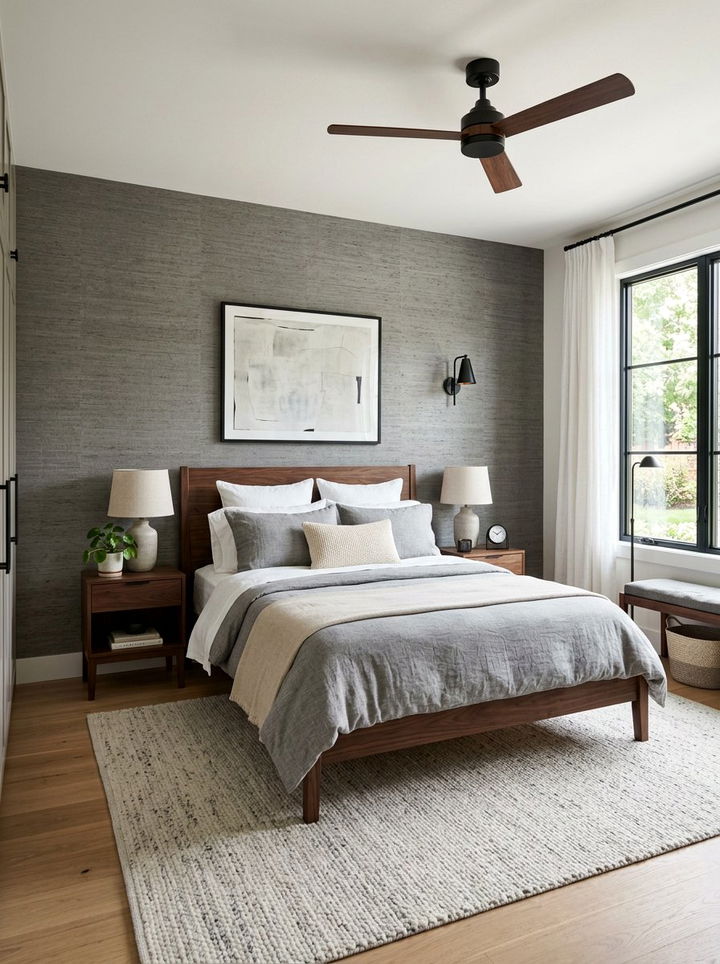 Textured Wallpaper Bedroom - 30 masculine bedroom ideas