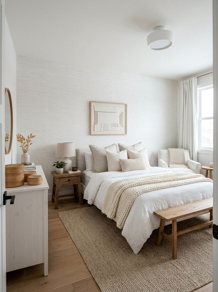 Textured White Bedroom - 30 white bedroom decor ideas
