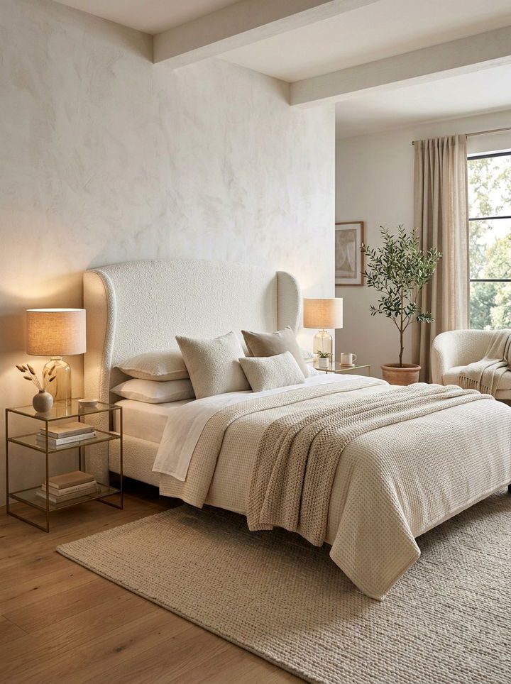 Textured Wingback Headboard - 30 bedroom wingback headboards