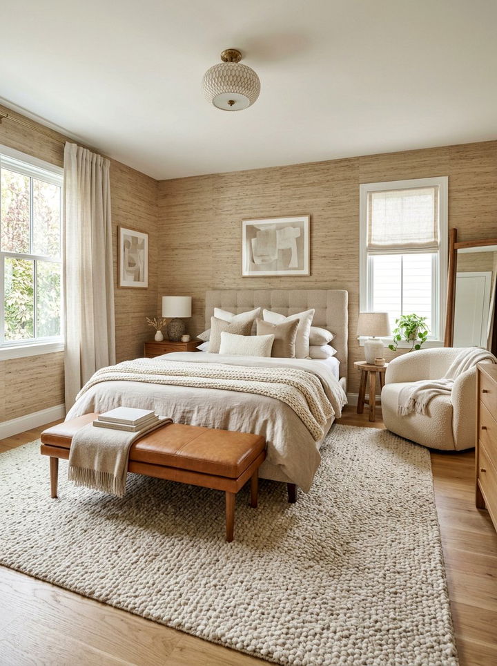 Textured beige bedroom - 30 beige bedroom design ideas