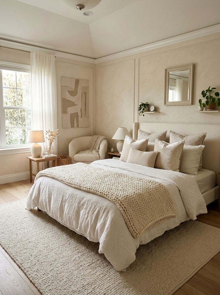 Textured cream bedding - 30 contemporary cream bedroom ideas
