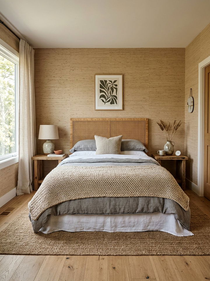 Textured grasscloth wallpaper - 30 bedroom grasscloth wallpapers