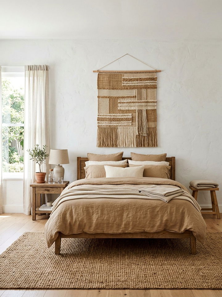 Textured tan and white bedroom - 30 tan and white bedroom ideas