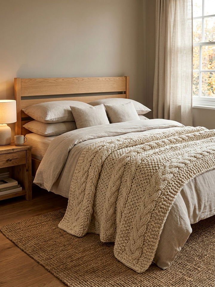 Textured wool throw - 30 Danish bedroom ideas