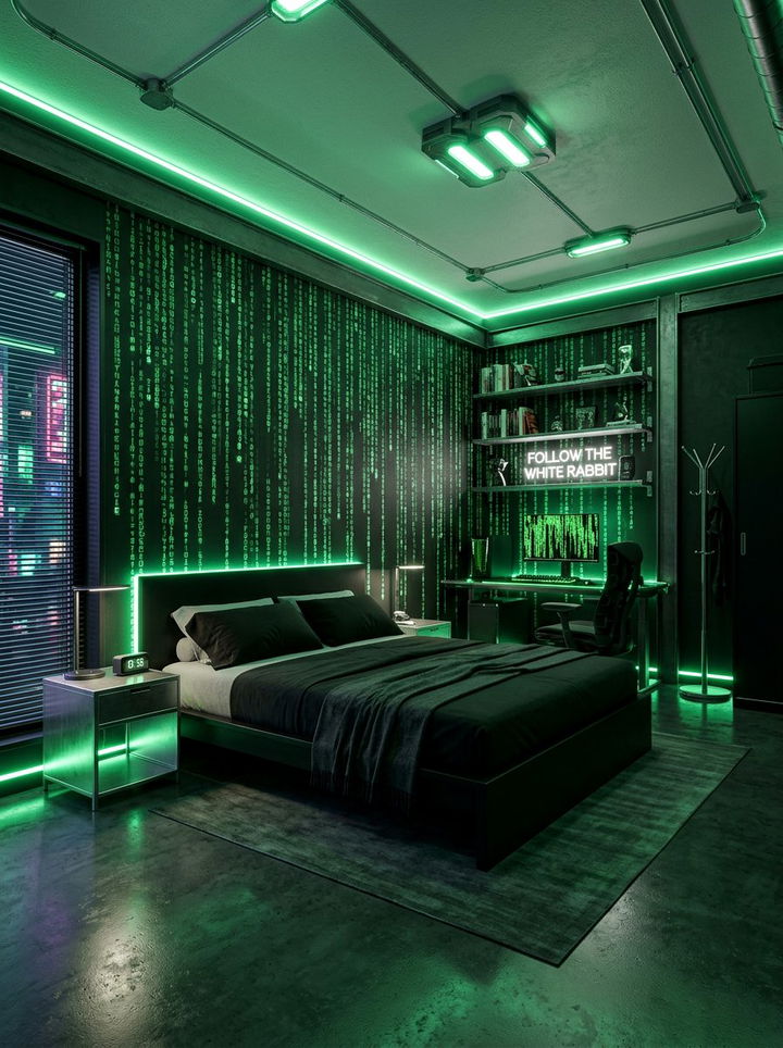 The Matrix Bedroom - 30 movie themed bedroom ideas