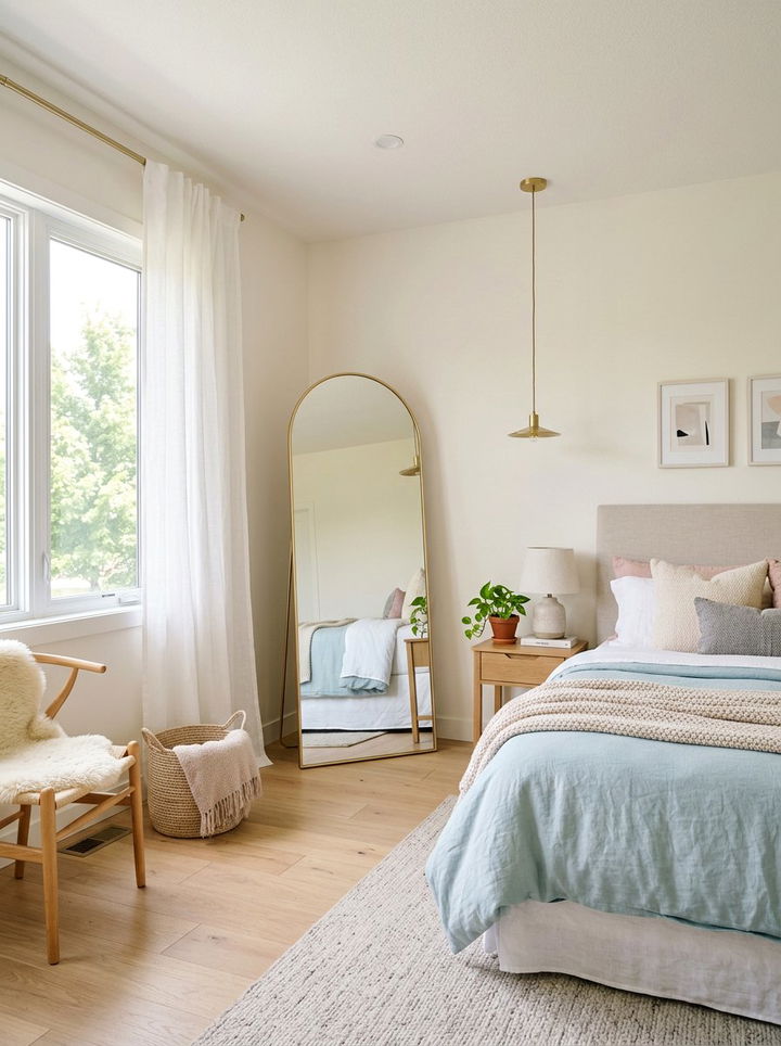 Thin Wire Frame Mirror - 30 bedroom floor mirrors