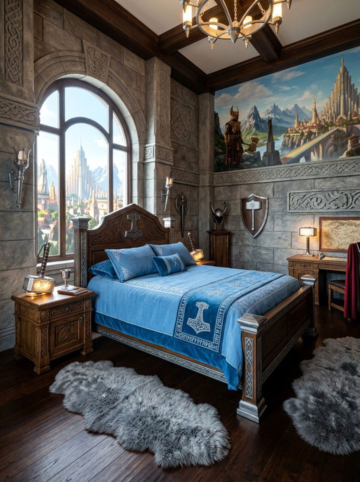 Thor Asgardian bedroom - 30 superhero bedroom ideas