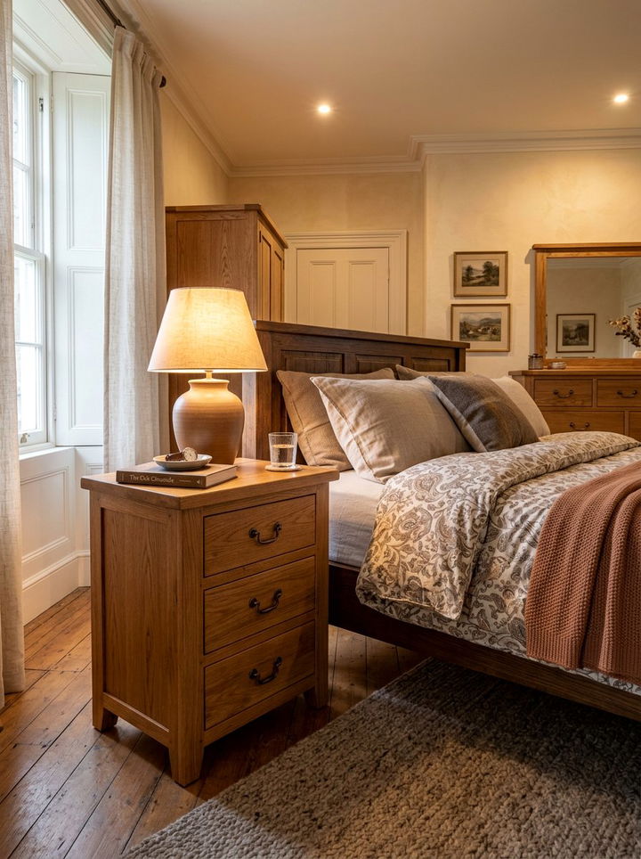 Three Drawer Wood Nightstand - 30 bedroom tall nightstands