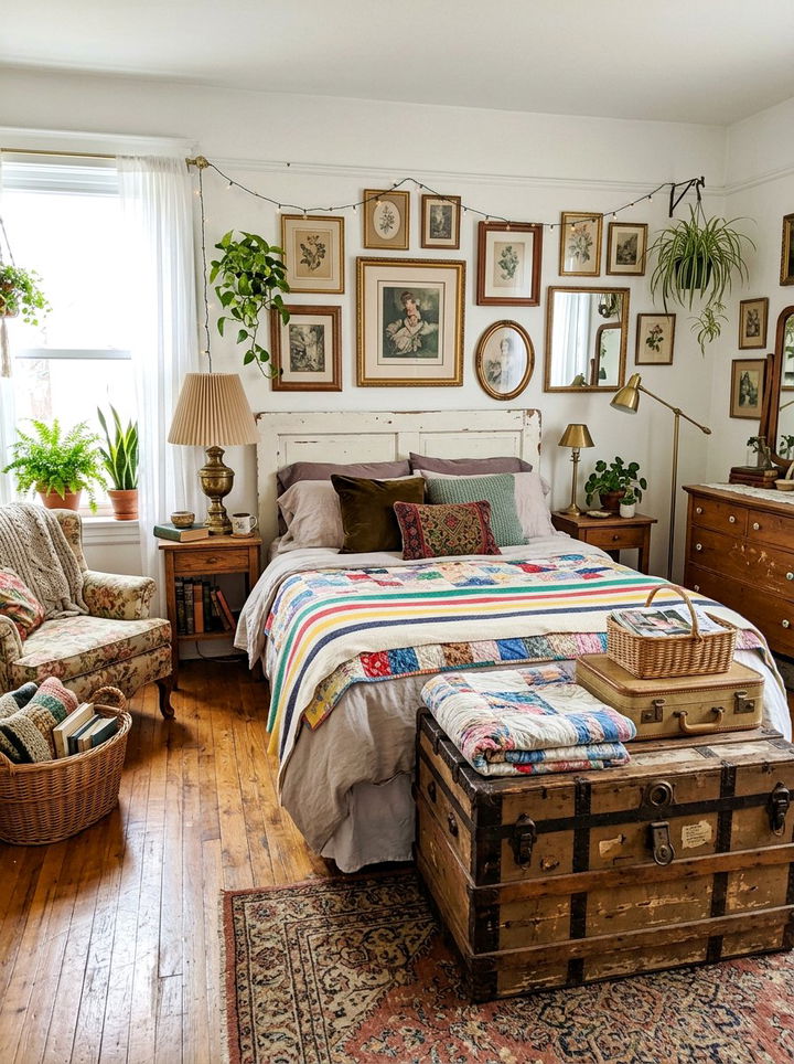 Thrift Store Finds Bedroom - 30 cluttercore bedroom ideas