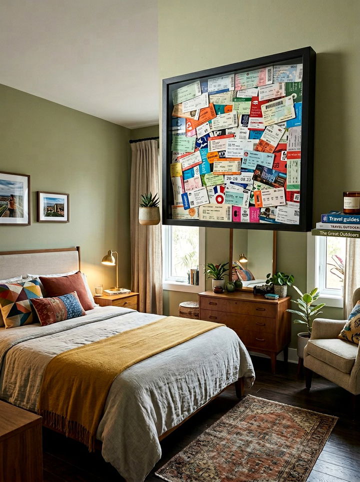 Ticket Stub Art - 30 bedroom travel souvenir ideas