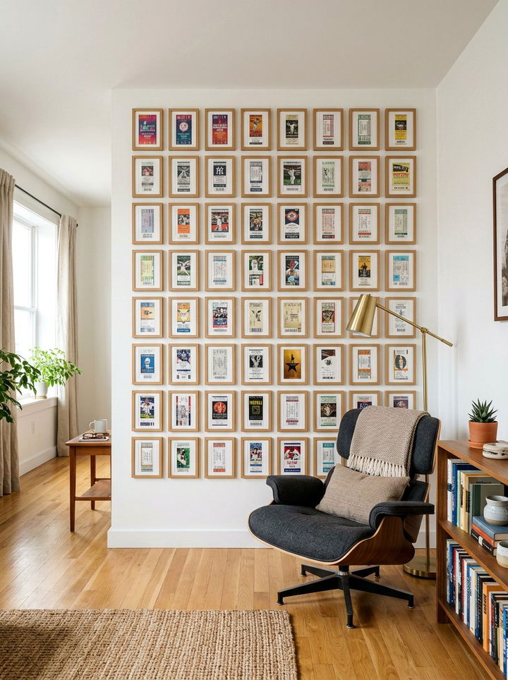 Ticket Stub Gallery Wall - 30 baseball bedroom ideas