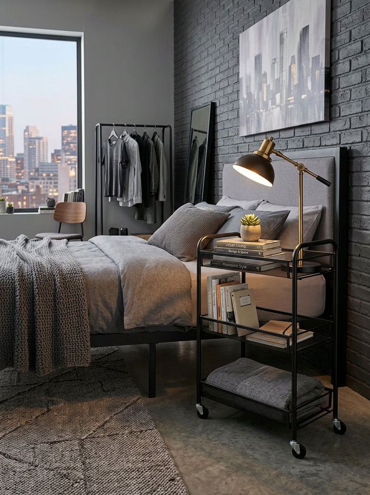 Tiered Rolling Cart - 30 bedroom organization hacks