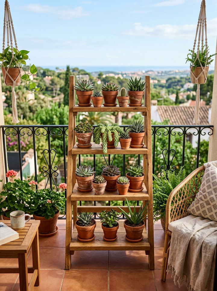 Tiered wooden plant stand - 30 bedroom plant stands