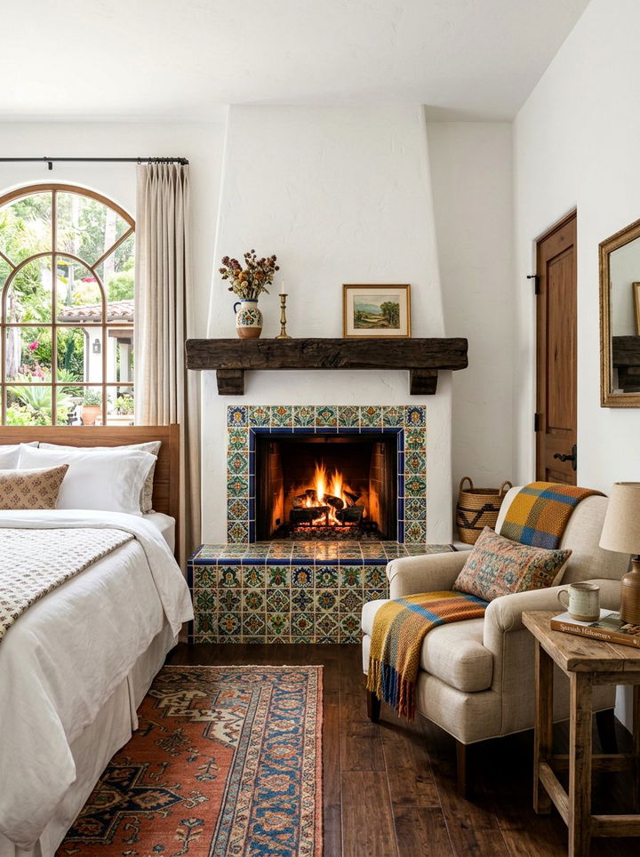 Tiled Fireplace Bedroom - 30 Spanish bedroom ideas