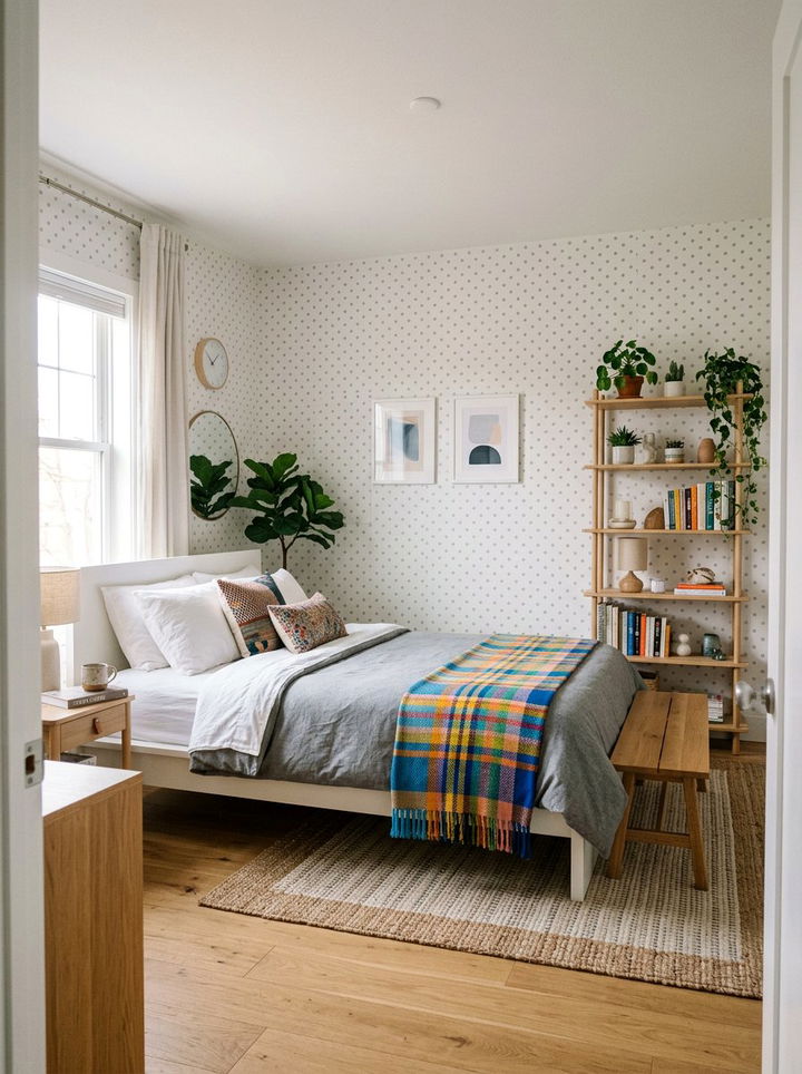 Tiny Polka Dot Wallpaper - 30 bedroom minimalist wallpapers