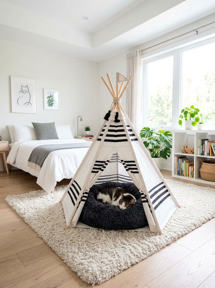 Tipi Cat Tent - 30 cat bedroom ideas