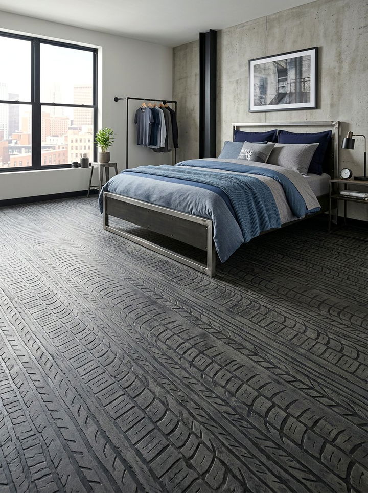 Tire Tread Pattern Flooring - 30 truck bedroom ideas