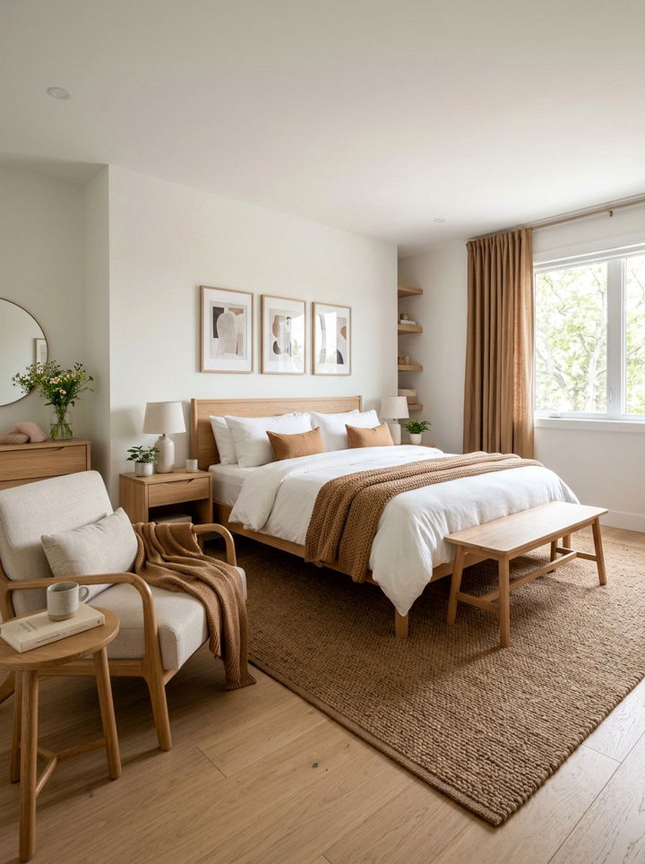 Toffee and Cotton White - 30 brown and white bedroom color combo