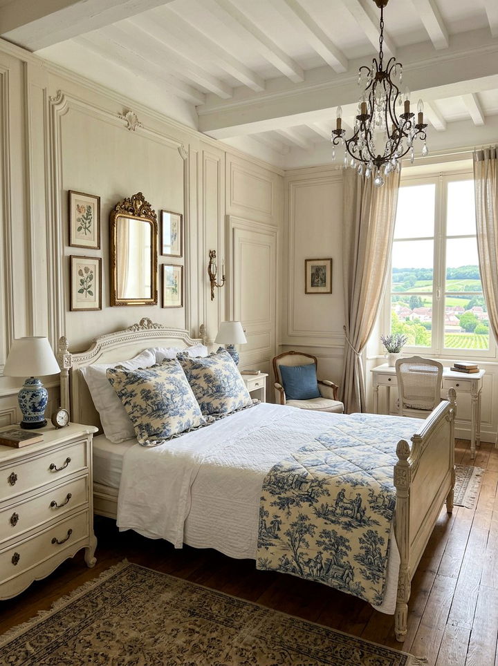 Toile Print Sham Bedroom - 30 bedroom pillow shams