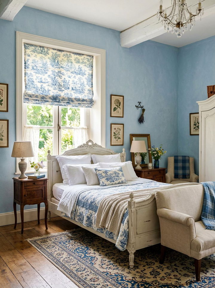 Toile roman shades - 30 bedroom roman shades