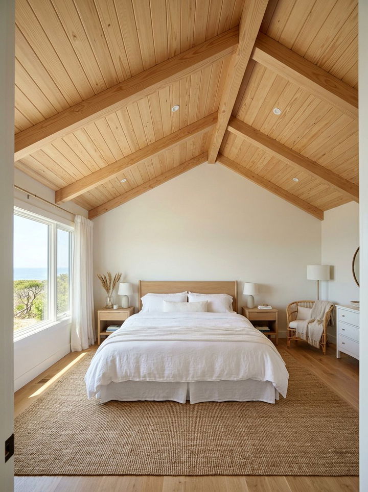 Tongue And Groove Ceiling - 30 bedroom trim ideas