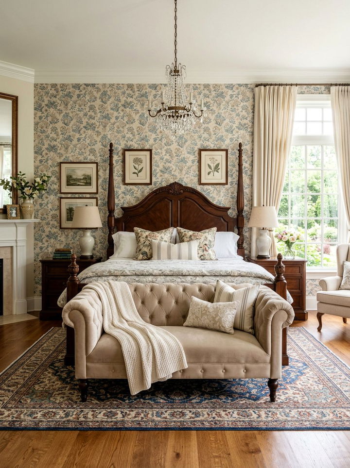 Traditional Bedroom With Settee At Bed Foot - 30 bedroom with lounge ideas