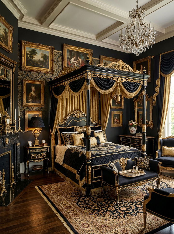 Traditional Black And Gold Bedroom - 30 black and gold bedroom ideas