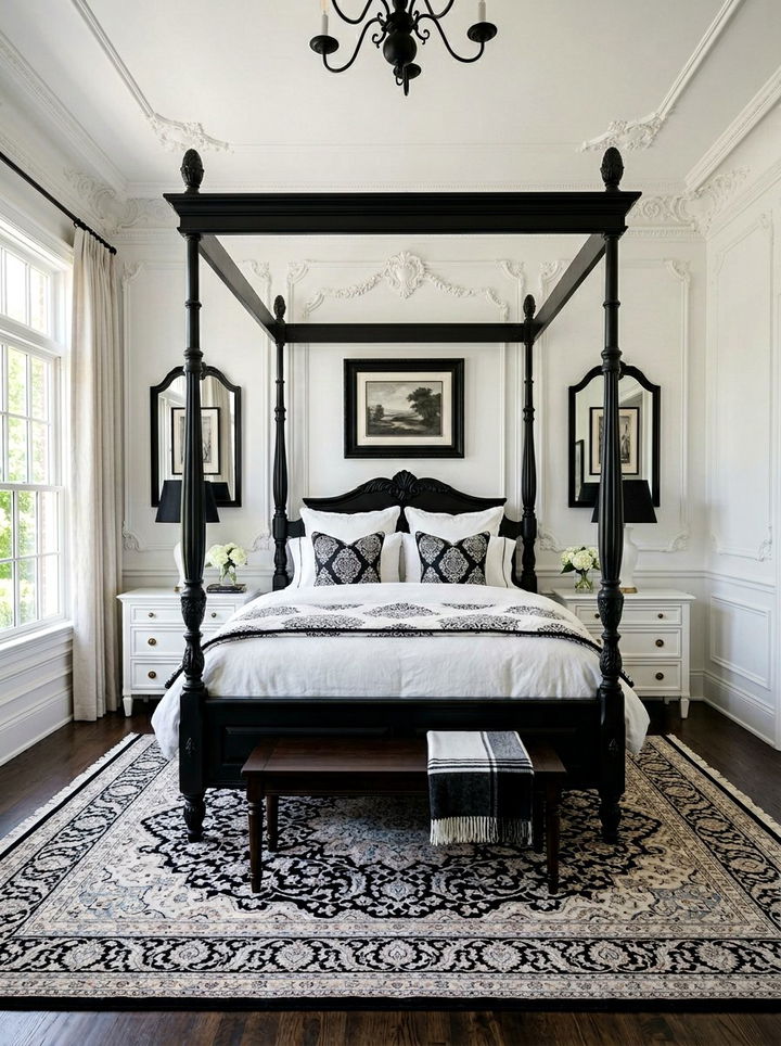 Traditional Black And White Bedroom - 30 black and white bedroom ideas