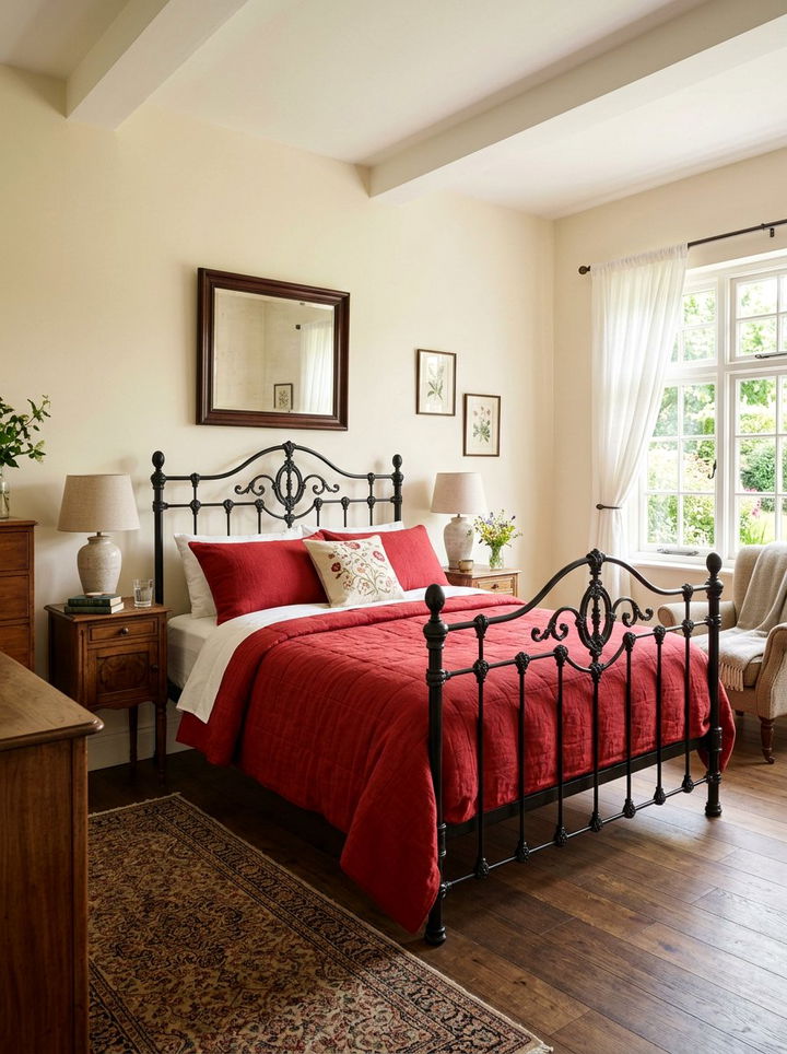 Traditional Black Iron Bed - 30 bedroom metal headboards