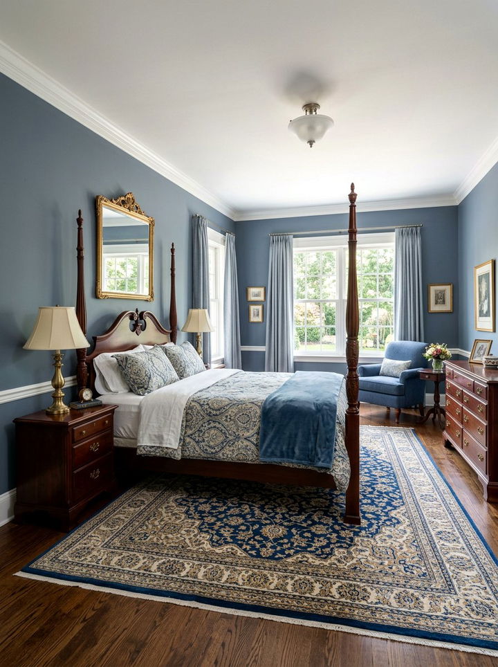 Traditional Blue Gray Bedroom - 30 blue gray bedroom ideas