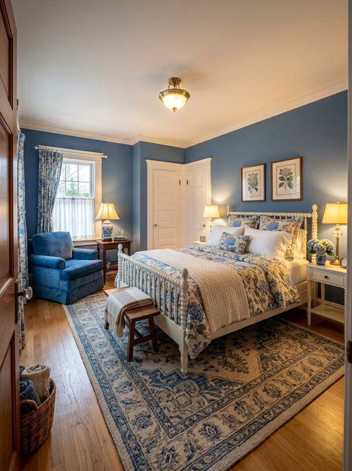 Traditional Blue Guest Bedroom - 30 sapphire bedroom ideas