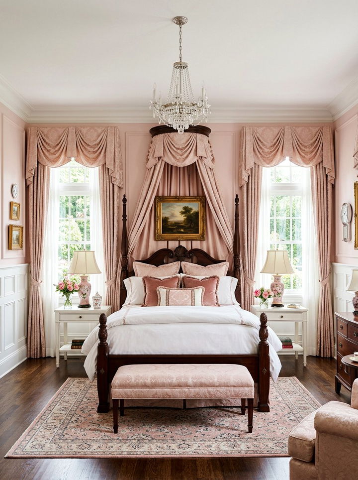 Traditional Blush Pink Bedroom - 30 blush and white bedroom ideas