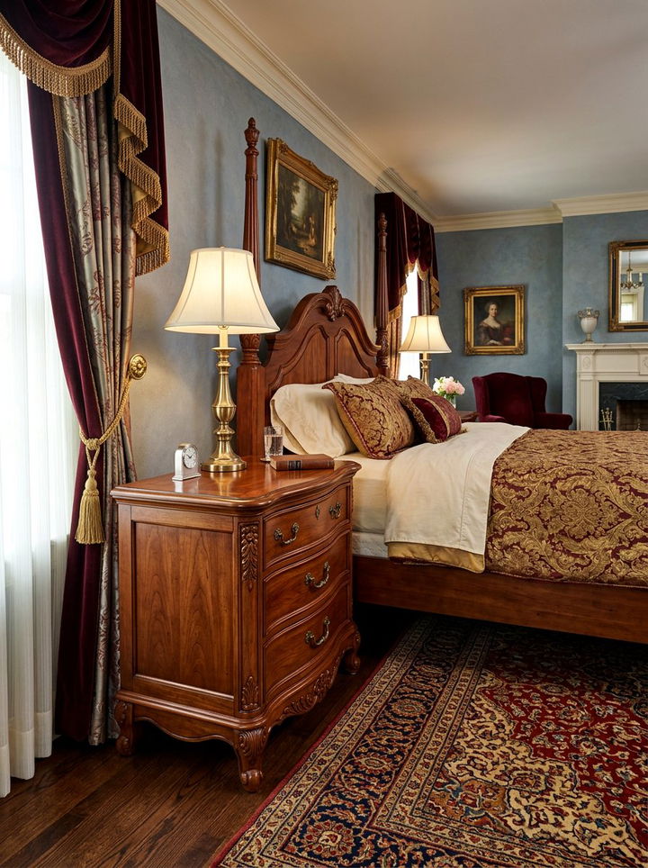 Traditional Cherry Wood Nightstand - 30 bedroom tall nightstands