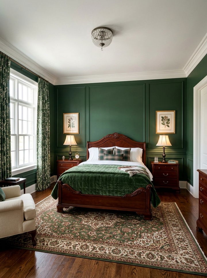 Traditional Forest Green Bedroom - 30 forest green bedroom ideas