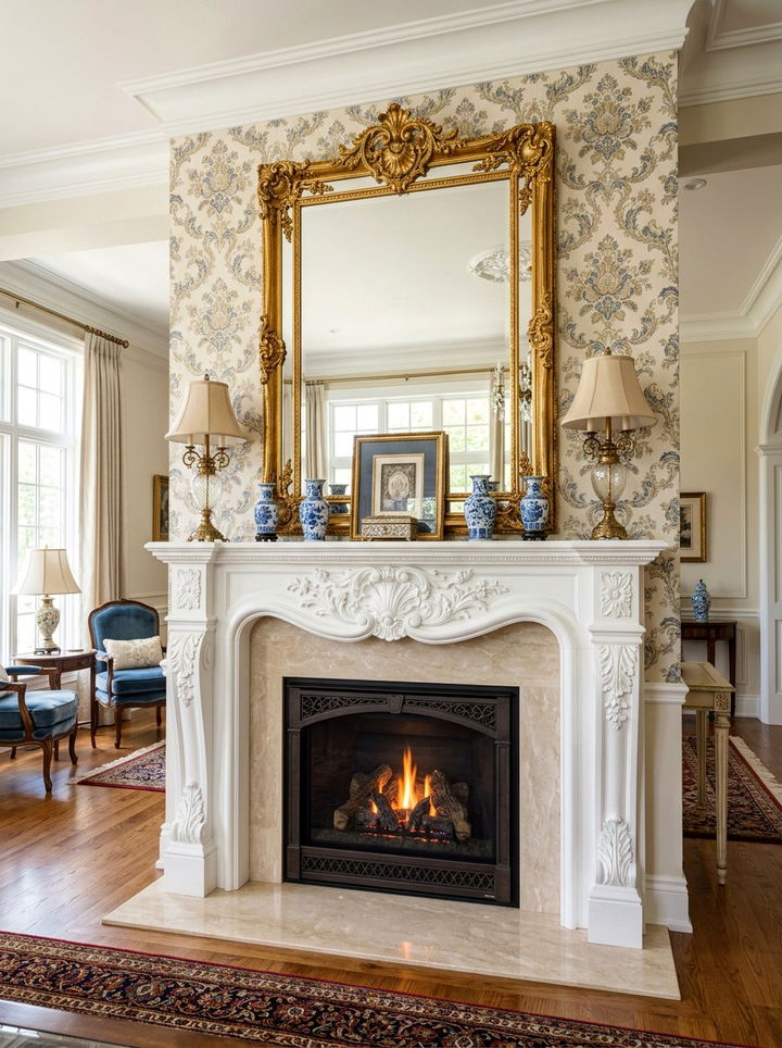 Traditional Gas Fireplace Mantel - 30 bedroom gas fireplace ideas
