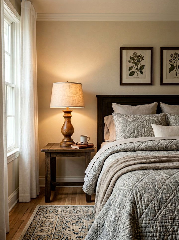 Traditional Linen Shade Lamp - 30 bedroom bedside lamps