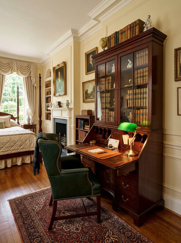Traditional Mahogany Secretary Desk - 30 bedroom secretary desks
