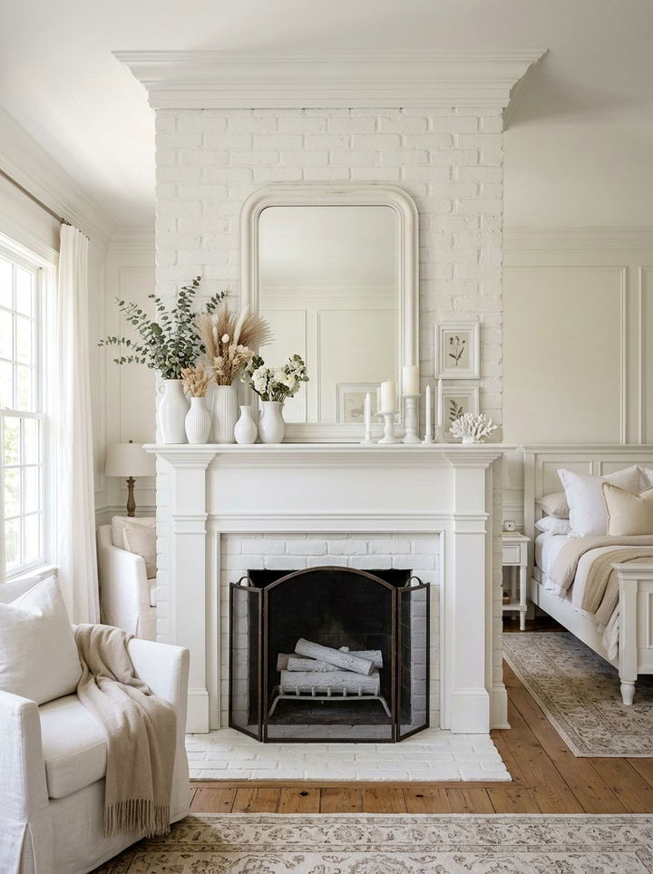 Traditional Mantel Decor - 30 traditional white bedroom ideas