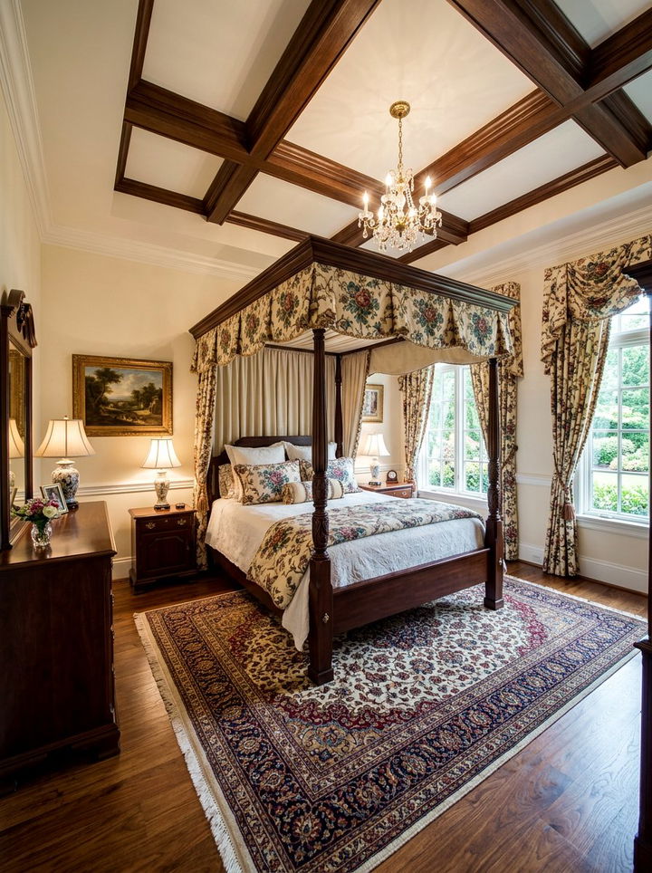 Traditional Master Bedroom With Four Poster Bed - 30 spacious bedroom ideas
