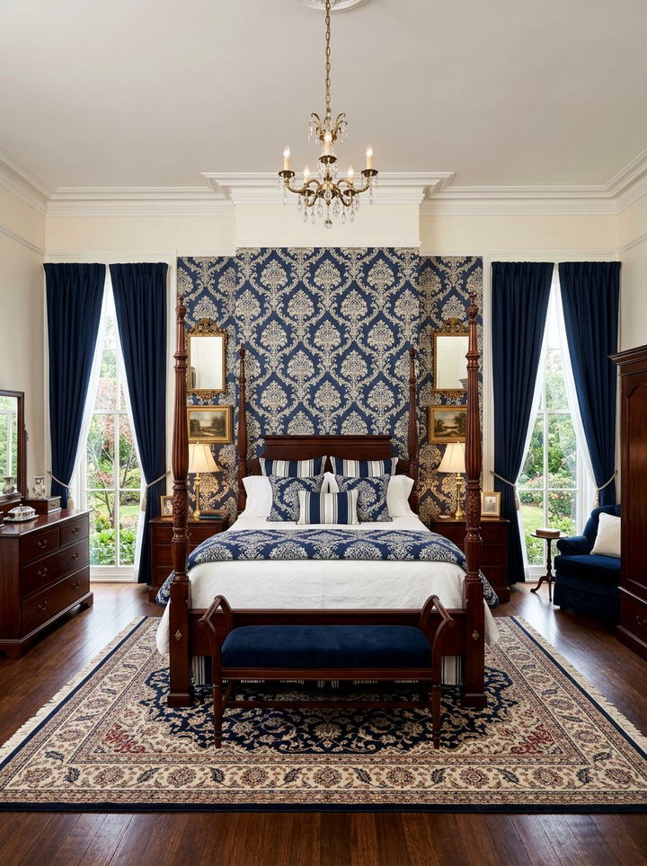 Traditional Navy Bedroom - 30 navy bedroom ideas