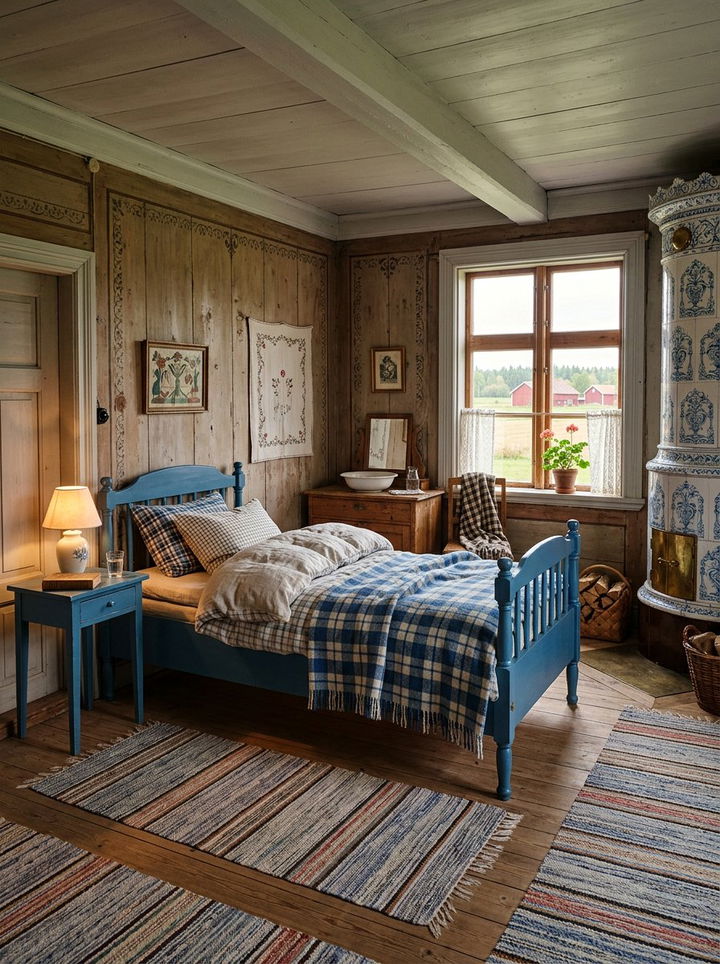 Traditional Swedish Farmhouse - 30 Swedish bedroom ideas