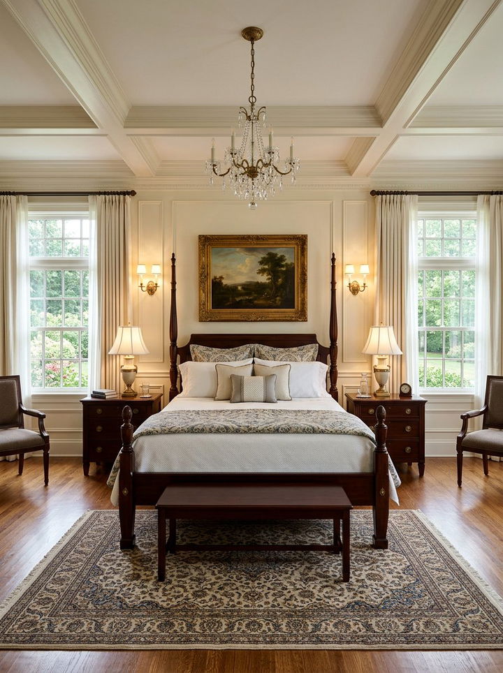 Traditional Symmetrical Bedroom - 30 bedroom on a budget ideas