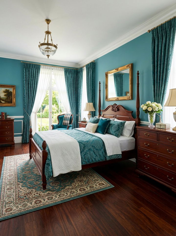 Traditional Teal Bedroom - 30 teal bedroom design ideas