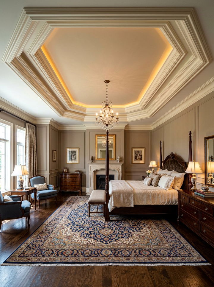 Traditional Tray Ceiling - 30 bedroom vaulted ceiling ideas